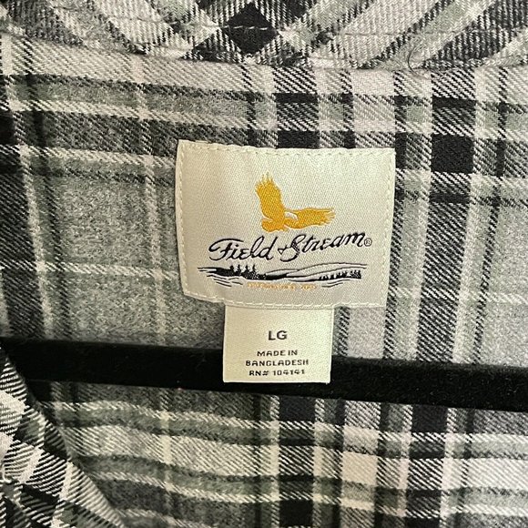 Field & Stream Mens Size L Flannel Plaid Long Sleeve Button Down Shirt Cotton - Picture 6 of 8